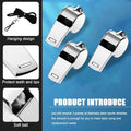 3 Pcs Whistle,Stainless Steel Sports Whistle with Lanyard for Coaches Referees Emergency Outdoor Sports