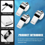 3 Pcs Whistle,Stainless Steel Sports Whistle with Lanyard for Coaches Referees Emergency Outdoor Sports