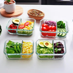 M MCIRCO 10-Pack,30 Oz Glass Meal Prep Containers 2 Compartments Airtight Lunch Bento Boxes with Lids, Glass Food Storage Containers, Microwave, Oven, Freezer and Dishwasher