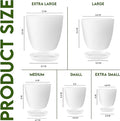 Utopia Home Plant Pots Indoor with Drainage Holes – Set of 5 White Plastic Flower Pots (7/6.6/6/5.3/4.8 Inch) – Modern Planters for Indoor Plants, Room & Office Décor, Great Stocking Stuffers
