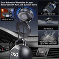 Vacuum Magnetic Suction Phone Holder, Foldable and Retractable Hands-Free Suction Cup Phone Mount for Car/Gym/Mirror/Smooth Surface, Compatible with iPhone Android and All Smartphones (Black)