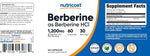 Nutricost Berberine HCl 1200mg , 60 Vegetarian Capsules - Gluten Free & Non-GMO