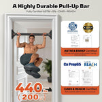 Sportneer Adjustable Pull Up Bar: 29.5-37 Doorway Chin Up Bar, 440lb Capacity