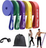 Fitense Resistance Bands Set - Pull Up Bands for Men & Women, 4 Levels, Anchor, Poster & Pouch