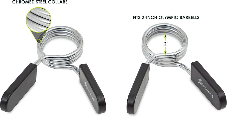ProsourceFit Olympic Barbell Clips - Secure, Easy-Grip 2-Inch Collars for Weightlifting