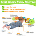 Baby Sensory Toy 0-6 Month Music Animal Stuffed Plush Caterpillar Toy for Infant 0-3-6-12 Month Old Tummy Time with Baby Mirror Crinkle Rattle Carseat Toys for Newborn Boys Girl Shower Gifts