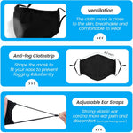 3-Ply Cloth Face Mask 6 Pack, Washable, Reusable, Breathable Face Covering with Adjustable Ear Loops for Women and Men