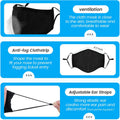 3-Ply Cloth Face Mask 6 Pack,Washable, Reusable and Breathable Face Covering with Adjustable Ear Protection Loops for Women and Men (Black/Grey/Wine Red/Dark Green/Dark Blue/Brown)
