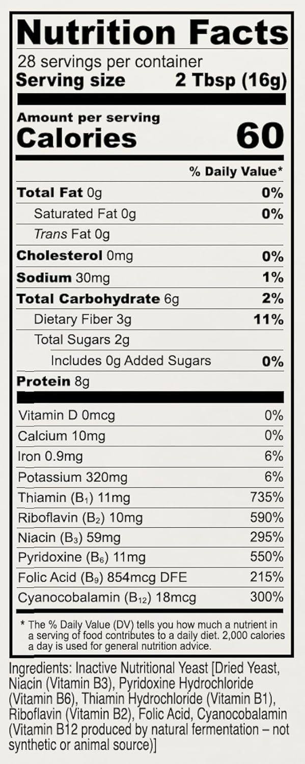 Anthony's Premium Nutritional Yeast Flakes, 1 lb, Fortified, Gluten Free, Non GMO, Vegan
