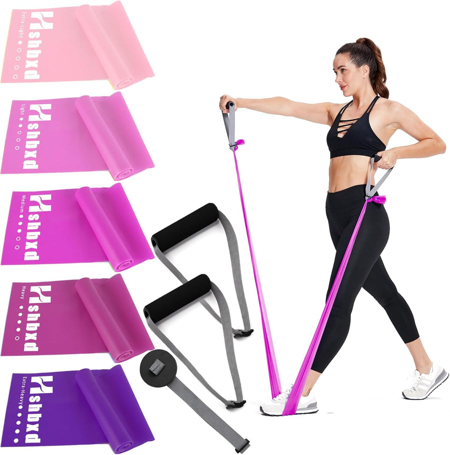 Resistance Bands for Workout, Physical Therapy, Yoga, Pilates - Latex Free Set