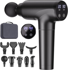 cotsoco deep tissue massage gun with 9 attachment heads and 20 speeds