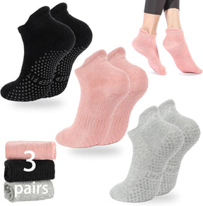 Loudashuaiqi Grip Pilates Socks for Women, Non-Slip Athletic Yoga Socks