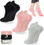 Loudashuaiqi Grip Pilates Socks for Women, Non-Slip Athletic Yoga Socks