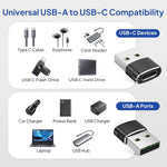 Elebase USB to USB C Adapter for iPhone 17 4Pack,USBC Female to A Male Car Charger Adapter,Type C Converter Apple 16 Pro Max 15 14 Plus,iWatch Watch 11 10 Se Ultra 3,iPad Air,Samsung Galaxy S25,Black