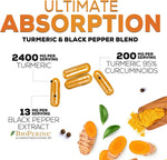 Turmeric Curcumin Supplement - 2400mg Organic Turmeric Per Serving