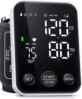 Oklar Upper Arm Blood Pressure Monitor with Large Display and Adjustable Cuff