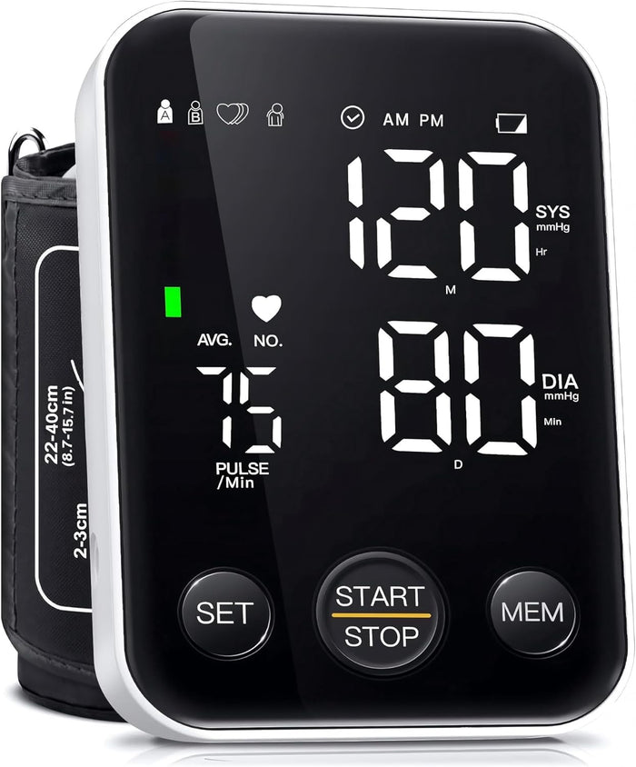 Oklar Upper Arm Blood Pressure Monitor with Large Display and Adjustable Cuff