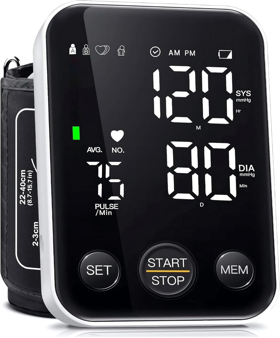Oklar Upper Arm Blood Pressure Monitor with Large Display and Adjustable Cuff