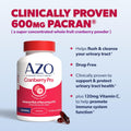 AZO Cranberry Pro, Cranberry Pills for Women & Men, 600mg Pacran, Made with Concentrated Whole Fruit Cranberry Powder to Help Cleanse and Protect The Urinary Tract*, Sugar Free, Non-GMO, 100 Softgels