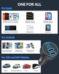 [4 in 1] USB C Car Charger, 4-Port 90W Super Fast Charging Cigarette Lighter Adapter, Dual 45W USBC & USB-A Multiport Car Phone Charger Accessories for iPhone 17 16 15 14 13 12, iPad, Galaxy, Tablet