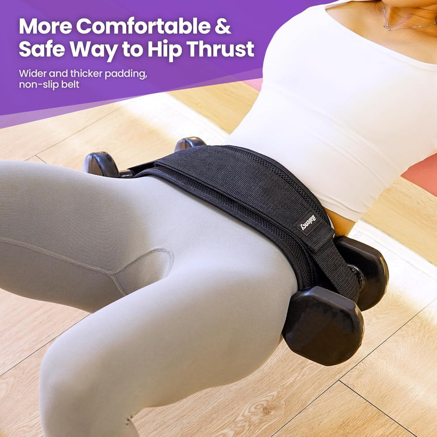 Balency Hip Thrust Belt for Gym Workouts - Non-Slip Padding, Foldable Design