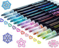 Stocking Stuffers Teen Girls: 12 Glitter Markers Christmas Gifts Teens Outline Glitter Pens Shimmer,Tween Teen Girl Gifts Trendy Stuff,Art Supplies Kids 6-8 9-12 10-12,Arts Crafts Kids Ages 8-12 Cute