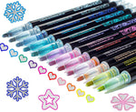 Stocking Stuffers Teen Girls: 12 Glitter Markers Christmas Gifts Teens Outline Glitter Pens Shimmer,Tween Teen Girl Gifts Trendy Stuff,Art Supplies Kids 6-8 9-12 10-12,Arts Crafts Kids Ages 8-12 Cute