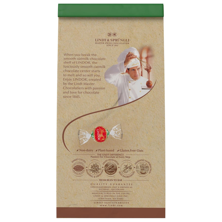 Lindt LINDOR OatMilk Chocolate Truffles, Non-Dairy Chocolate Truffles with Smooth, Melting Truffle Center, 5.1 oz.