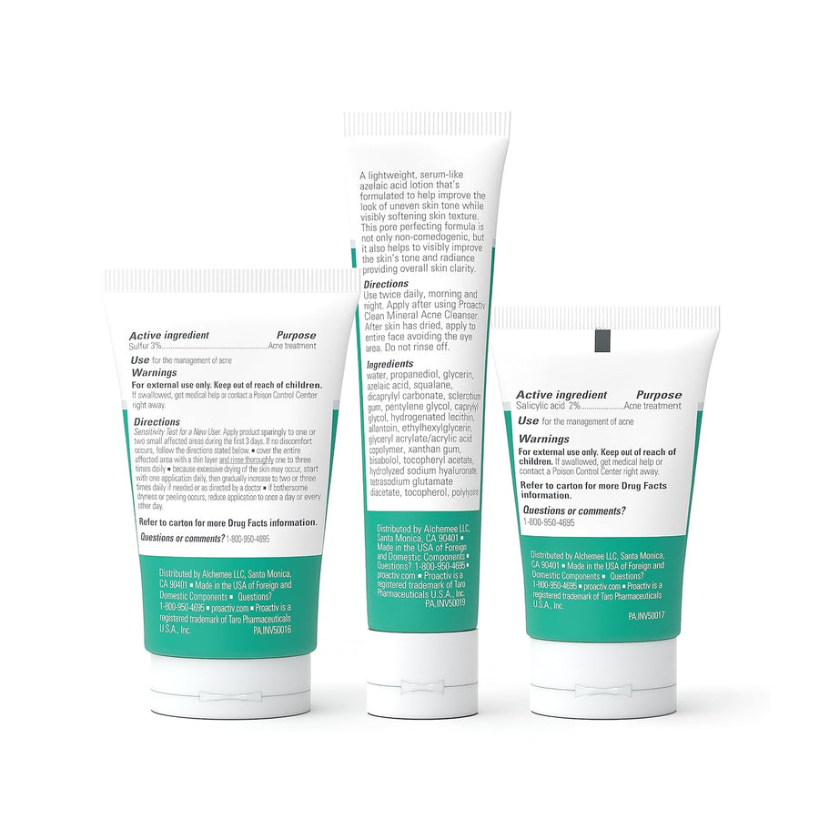 Proactiv Clean 3 Step Acne Routine w/ Pimple Patches- Sulfur Acne Treatment Cleanser, Azelaic Acid Serum, and Facial Moisturizer for Sensitive, Acne-Prone Skin- 30 Day Acne Kit with Pimple Patches