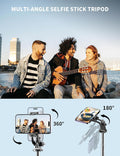 71" Phone Tripod & Selfie Stick, All in One Extendable Cell Phone Tripod with Wireless Remote, Tripods Stand for iPhone & Travel Selfie Stick 360° Rotation Compatible with iPhone Android, Camera
