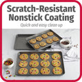 GoodCook Everyday Nonstick Carbon Steel Baking Sheet Set, 3 Pack – Small 13” x 9”, Medium 15” x 10”, Large 17” x 11” – Carbon Steel Cooking Pans, Cookie Sheet Bakeware Set