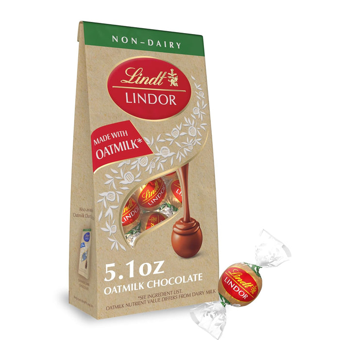 Lindt LINDOR OatMilk Chocolate Truffles, Non-Dairy Chocolate Truffles with Smooth, Melting Truffle Center, 5.1 oz.