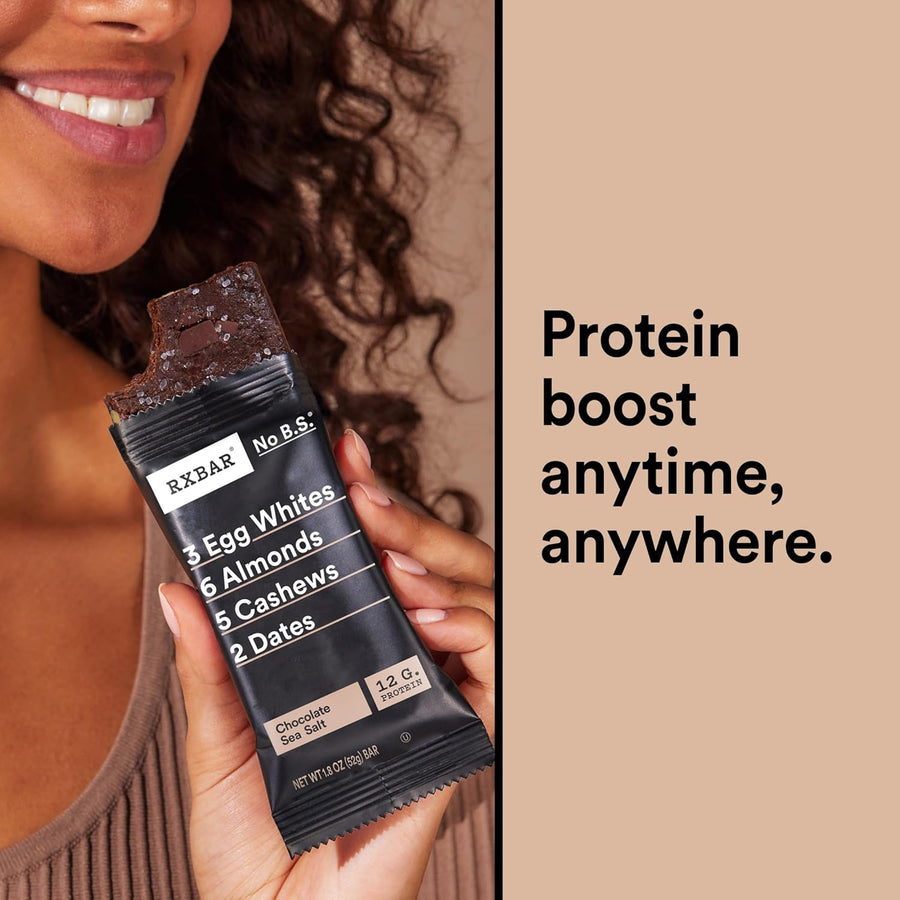 RXBAR Protein Bars, Protein Snack, Snack Bars, Chocolate Sea Salt, 18.3oz Box (10 Count)