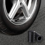 CKAuto Tire Valve Stem Caps, Black, 4 pcs/Pack, Anodized Aluminum Tire Valve Cap Set, Corrosion Resistant, Universal Stem Covers for Cars Trucks Motorcycles SUVs and Bikes