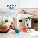 Flour Sugar Storage Containers (5.3L/4pk) Great Rice Canisters Sets For The Kitchen pantry, Large Food Storage Containers With Lids Airtight
