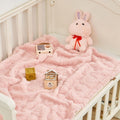 Yurhap Fleece Baby Blanket Heart Checkered Blanket, Ultra Soft Cozy Baby Blankets for Girls Boys, Fluffy Infant Toddler Newborn Receiving Blankets for Crib Stroller 30”×40” (Light Pink)