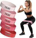 Tribe Lifting Fabric Resistance Bands - 5 Workout Bands for Legs & Glutes
