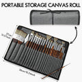 25pcs Paint Brush Set, Fuumuui Acrylic Paint Brushes, Professional Artist Series with Wide Flat, Filbert, Fan, Dagger, Cat Tongue, Round, Angle, Rigger for Oil, Acrylic Canvas Paintings, Face Painting