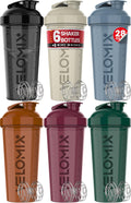 VELOMIX 28 oz Protein Shaker Bottle - 6 Pack, Earth Tones