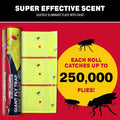 Catchmaster Giant Fly Glue Trap 3-Pack 30 Feet Each, Adhesive Fly Traps Outdoor, Sticky Bug Catcher, Bulk Flying Insect Paper Roll, Pet Safe Pest Control for Garage, Barn, Greenhouse & Garbage Room