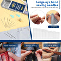 35 Pcs Large Eye Sewing Needles, 7 Size Sewing Sharp Needles for Handsewing, Leather Embroidery Thread Needle, Stainless Steel Yarn Knitting Needle with Threader, Thimble for Crafts, Repair, Quilting
