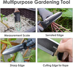 Hori Hori Garden Knife, Garden Tools with Sheath for Weeding, Planting, Digging, 7" Stainless Steel Blade with Cutting Edge, Full-Tang Wood Handle with Hanging Hole