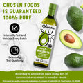 Chosen Foods Avocado Oil, 16.9 Fl Oz - All Purpose Cooking Oil made from 100% Pure Avocados - Non-GMO, Gluten-Free, Keto Friendly, Glyphosate Free - 500mL (Pack Of 1)