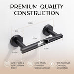 Day Moon Matte Black Toilet Paper Holder - Wall Mount Modern Roll Holder for Bathroom