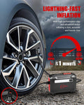 R8 Tire Inflator Portable Air Compressor, DC 12V Air Compressor Portable with Large Dual Digital Screen, 3X Faster Inflation Air Pump for Car, Bike, Ball, Motor