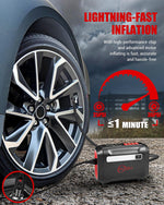 R8 Tire Inflator Portable Air Compressor, DC 12V Air Compressor Portable with Large Dual Digital Screen, 3X Faster Inflation Air Pump for Car, Bike, Ball, Motor