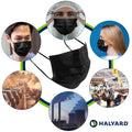 Halyard Black Disposable Face Mask with Earloops, ASTM LEVEL 3, Fog-Free, Pleat Style, 4-Layer Construction