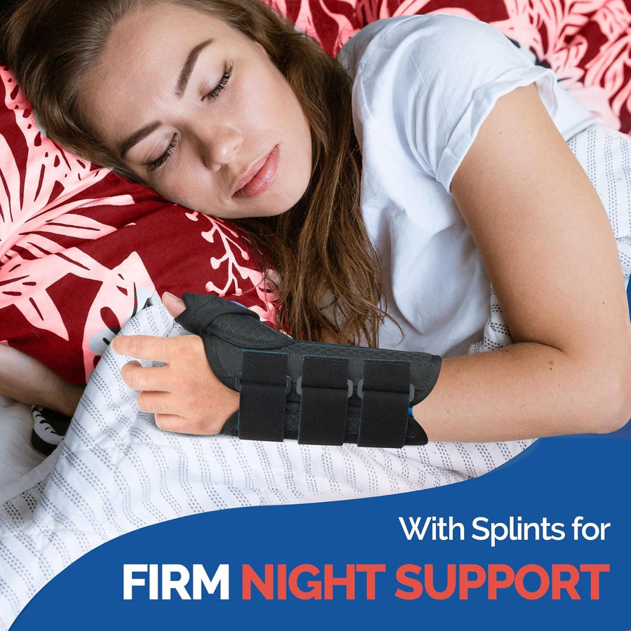 FEATOL Carpal Tunnel Wrist Brace Night Support Right Hand Large/XLarge