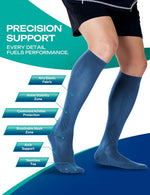 Knee Length Compression Socks for Women and Men, 15-20mmHg