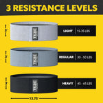 Tribe Fabric Resistance Bands - 3 Pack for Workout, Booty, Legs & Glute - Non-Slip Exercise Bands